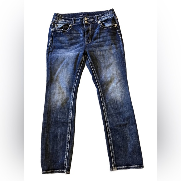 Miss Me Women's Curvy Straight Blue Jeans - Picture 5 of 8